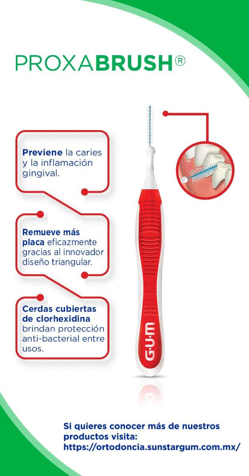 GUM Proxabrush Trav-Ler - 4 Cepillos Interdentales - Modelo: 1314: 0,8 Mm