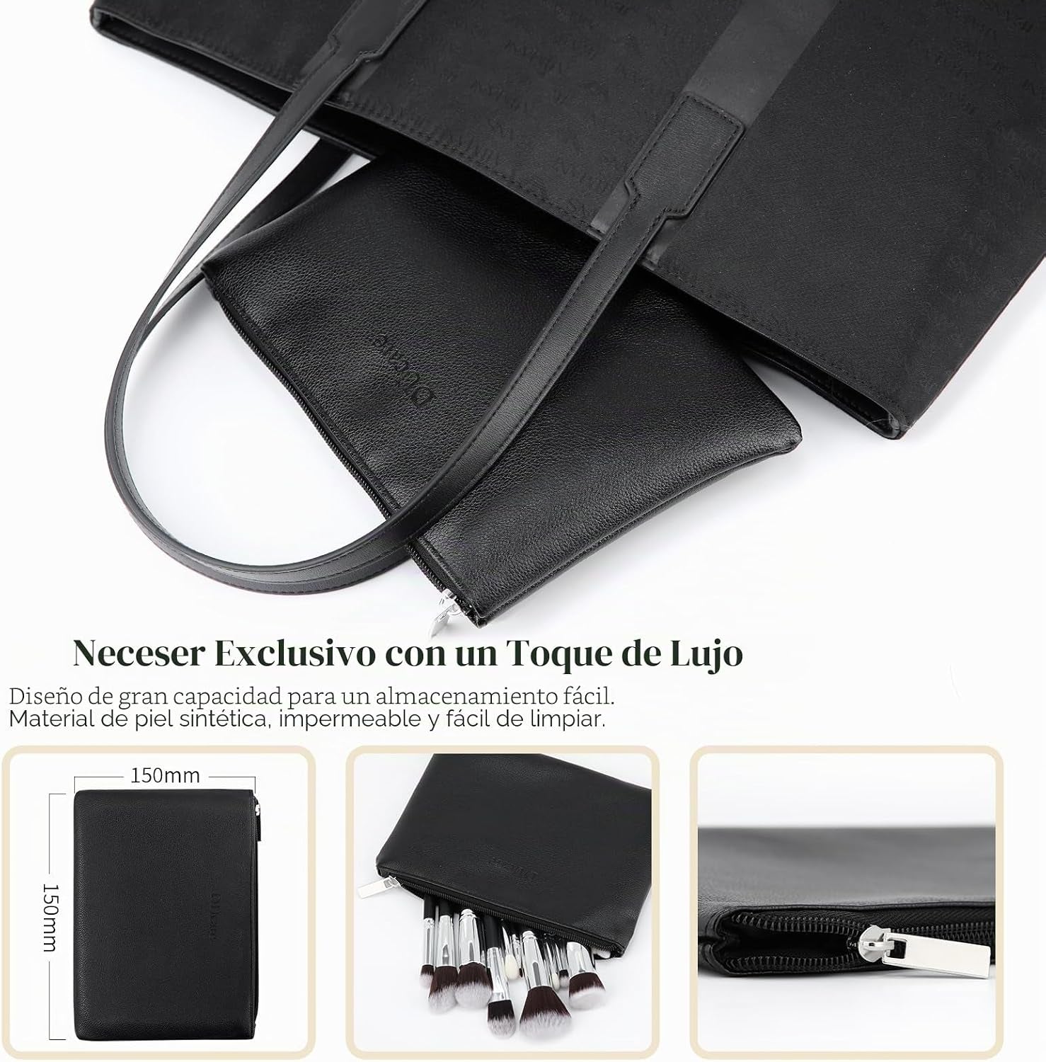 Ducare Set De Brochas De Maquillaje 15 Pcs Con Bolsa Brochas De Maquillaje | Brochas Maquillajes Profesionals Mango De Madera,Brocha Contorno De Ojos Y Rubor,Regalo Para San Valentín,Navidad Y Año Nuevo