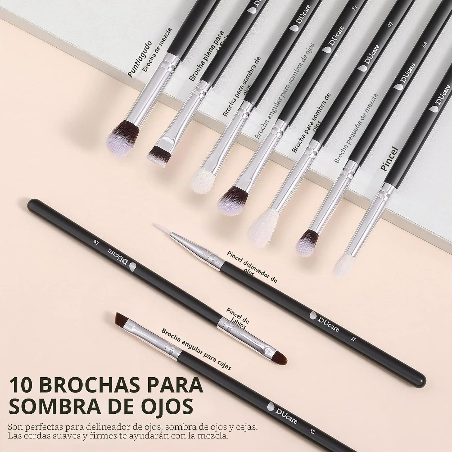Ducare Set De Brochas De Maquillaje 15 Pcs Con Bolsa Brochas De Maquillaje | Brochas Maquillajes Profesionals Mango De Madera,Brocha Contorno De Ojos Y Rubor,Regalo Para San Valentín,Navidad Y Año Nuevo