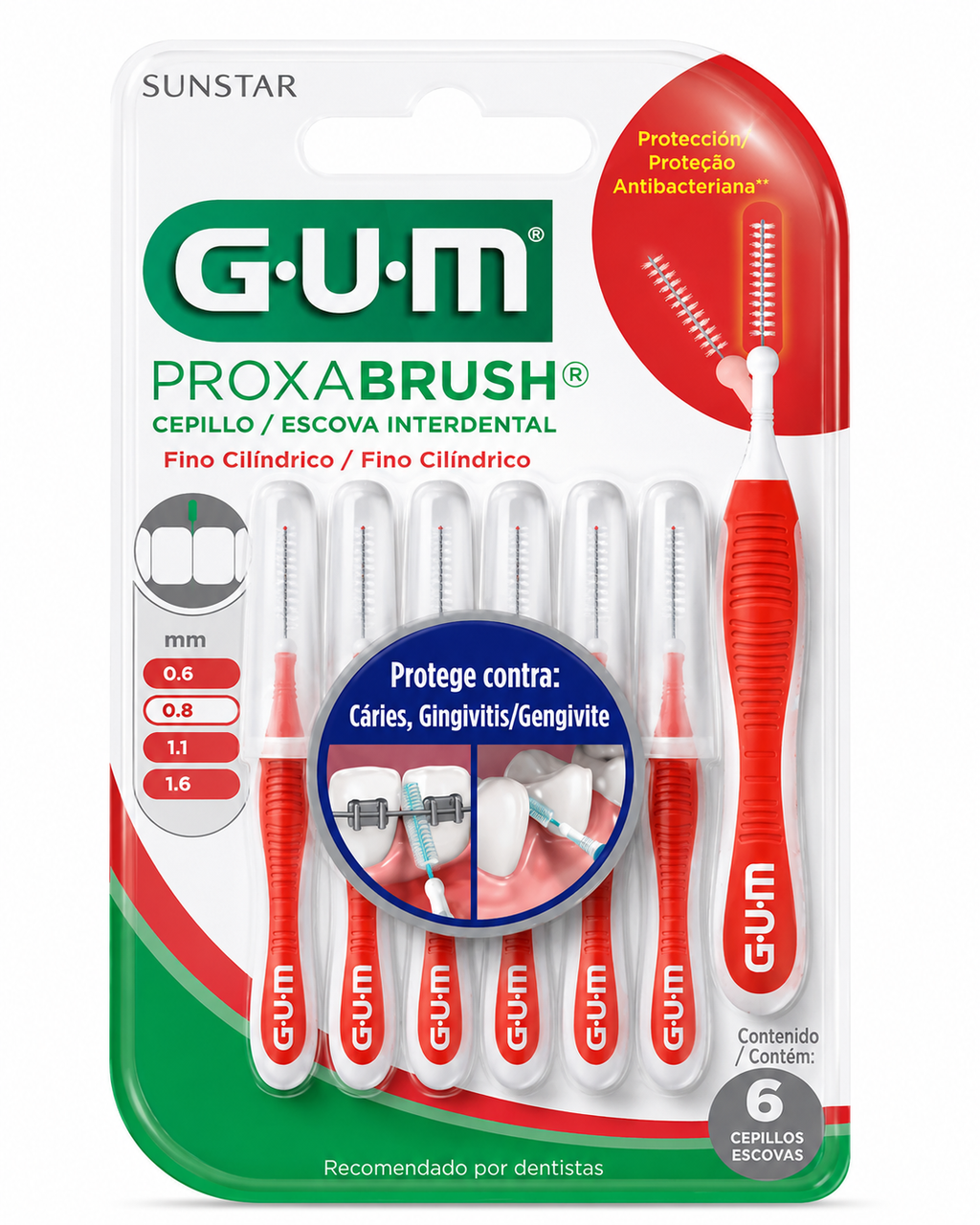 GUM Proxabrush Trav- 4 Cepillos Interdentales