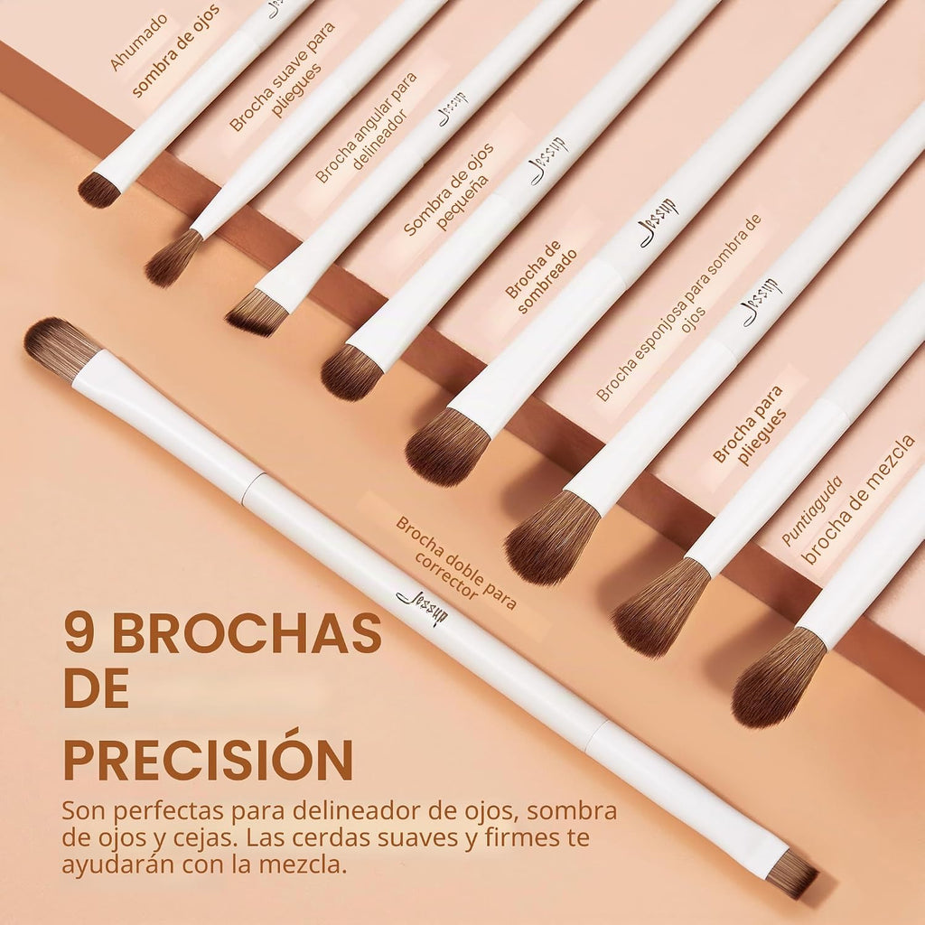 Jessup Brochas De Maquillaje,14 Piezas Set De Brochas De Maquillaje Veganas,Base En Polvo Sombra De Ojos Mezcla Corrector Juego De Brochas Para Pliegues Pinceles Para Delineador De Cejas,T329